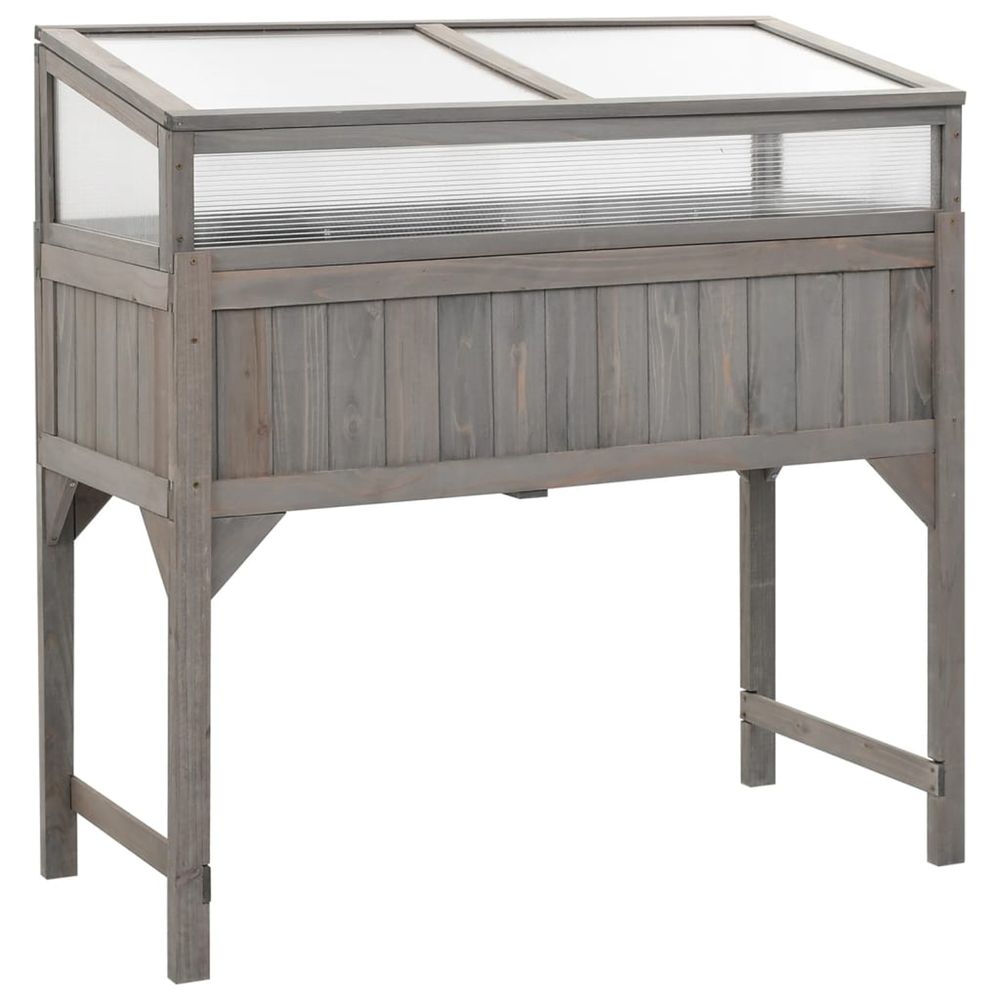 Lit surélevé avec serre 110x54x120 cm bois de sapin massif