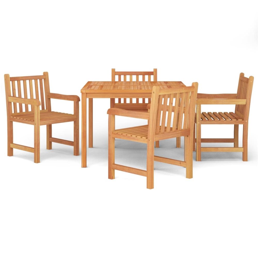 Ensemble à manger de jardin 5pcs bois de teck massif