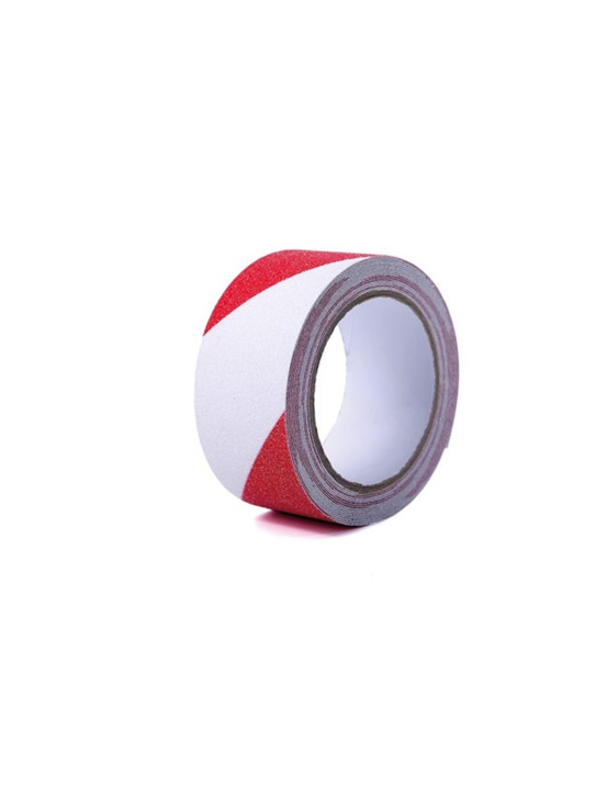 Bande antidérapante 5cm x 5m - rouge/blanc