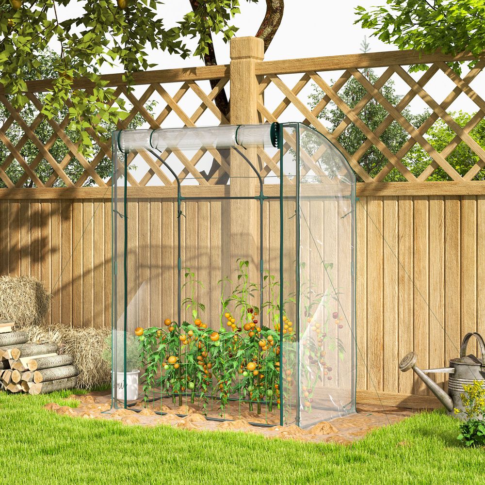 Serre de jardin en acier 128 x 70 x 170 cm transparente pour tomates porte zippée - comfortxl outdoor living