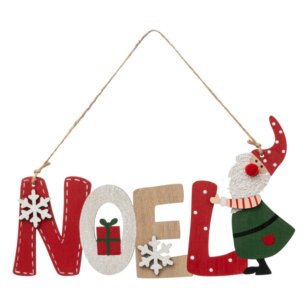 Suspension de noël en bois avec déco h 22 cm