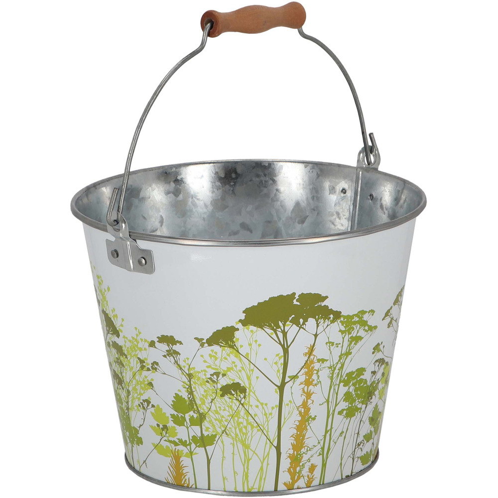 Seau en métal avec décor herbe 5 litres
