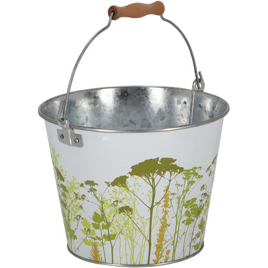 Seau en métal avec décor herbe 5 litres