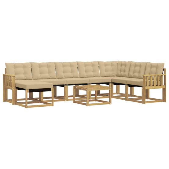 Ensemble de canapés d'extérieur 9 pc blanc et beige