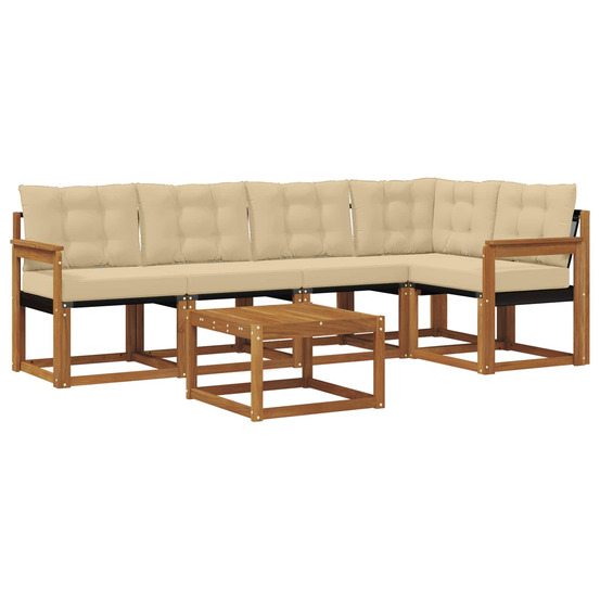 Ensemble de canapés d'extérieur 6 pcs naturel et beige