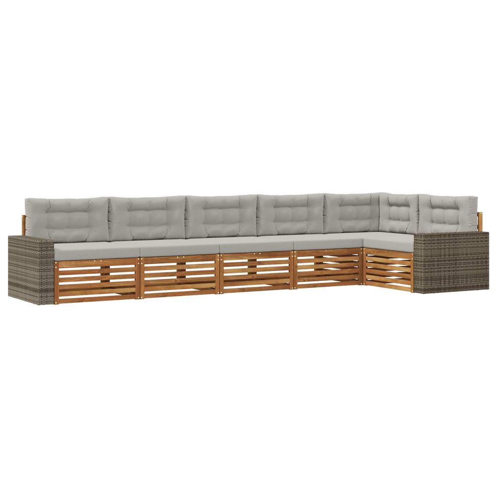 Ensemble de canapés d'extérieur 6 pc naturel et gris clair