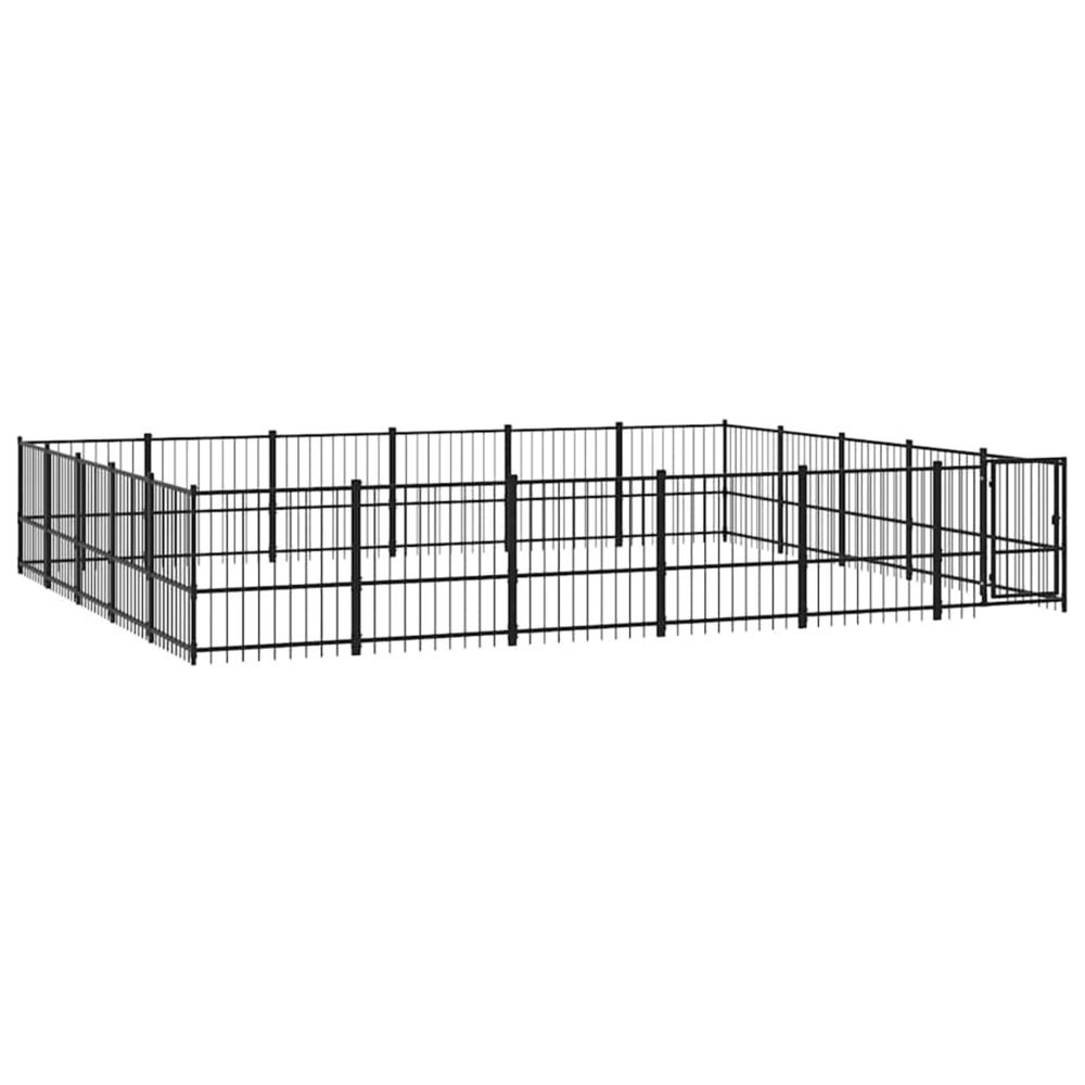 Chenil d'extérieur pour chiens acier 28,23 m²