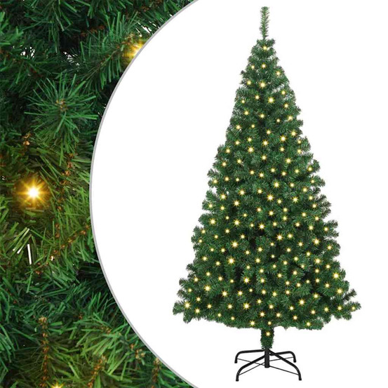Sapin de noël artificiel vert 180 cm pvc, acier et plastique