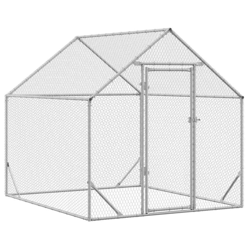 Cage à poules argent 200 x 170 x 177 cm acier galvanisé