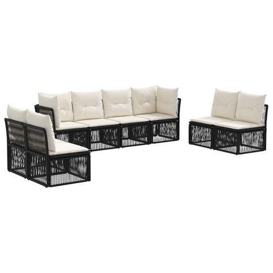 Ensemble de canapé de jardin 8 pc noir polyrotin
