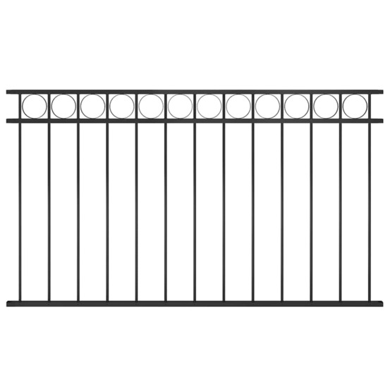 Panneau de clôture assen en acier noir 1,7 x 0,8 m