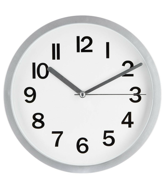 Pendule murale moderne argent d 22 cm