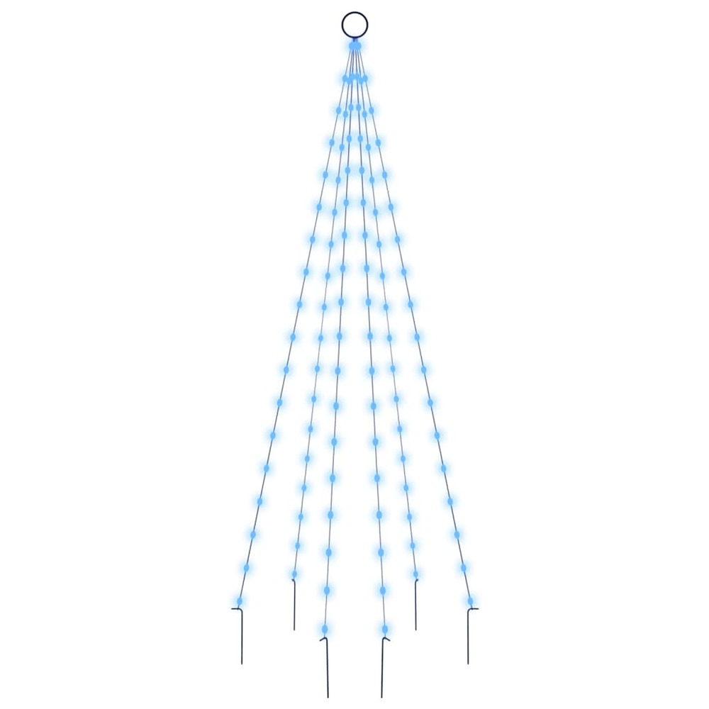 Sapin de noël sur mât de drapeau 108 led bleues 180 cm