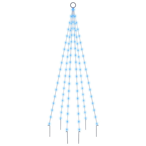 Sapin de noël sur mât de drapeau 108 led bleues 180 cm