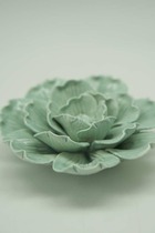 Fleur en céramique 2 couleurs jade vert