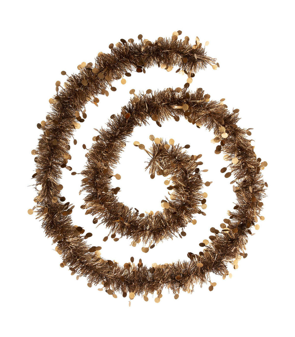 Guirlande de noël large 10 cm bronze avec pastilles longueur 2 mètres