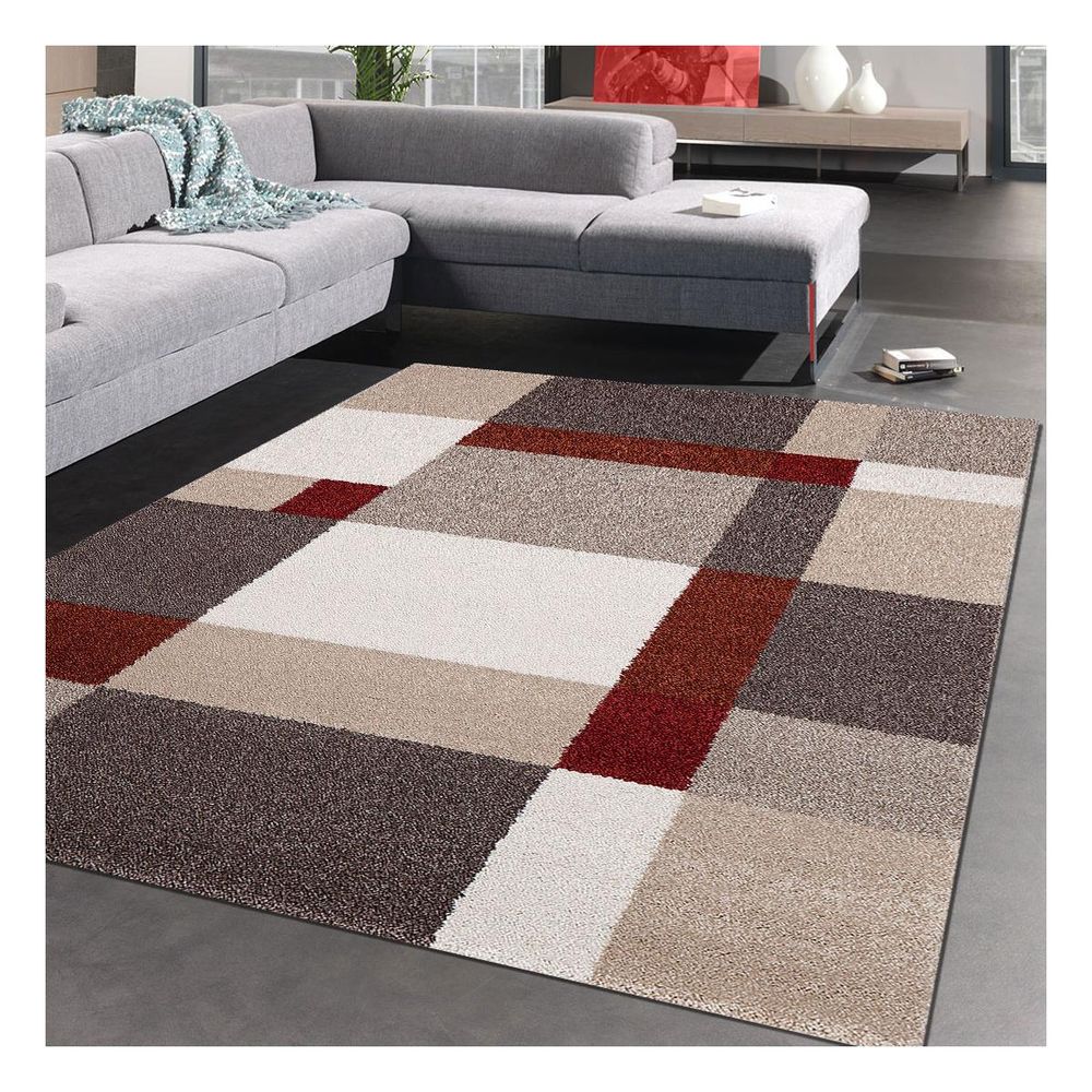Tapis entrée 60x115 tissé beige rectangle motif géométrique bokoda ...