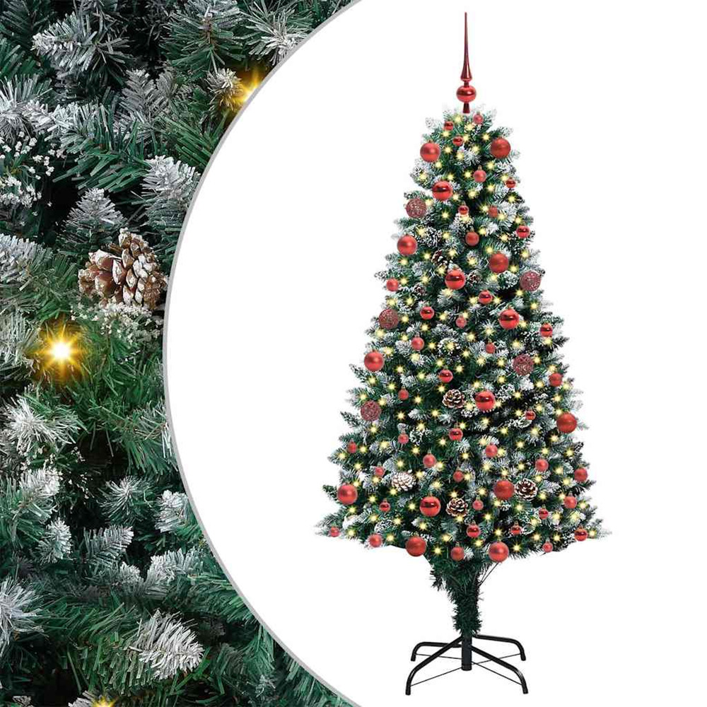 Sapin de noël artificiel vert 180 cm pvc, acier et plastique