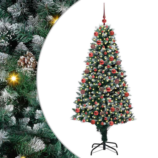 Sapin de noël artificiel vert 180 cm pvc, acier et plastique