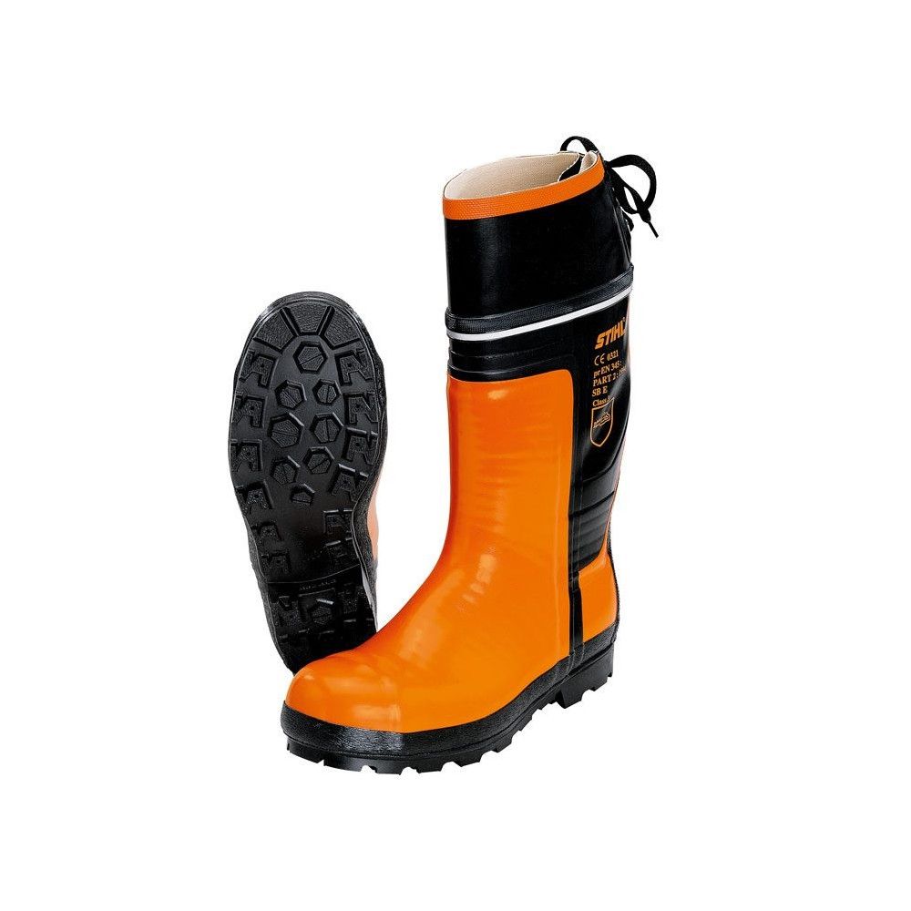 Bottes forestières anti coupure orange noir p42 stihl 0088 493 0042