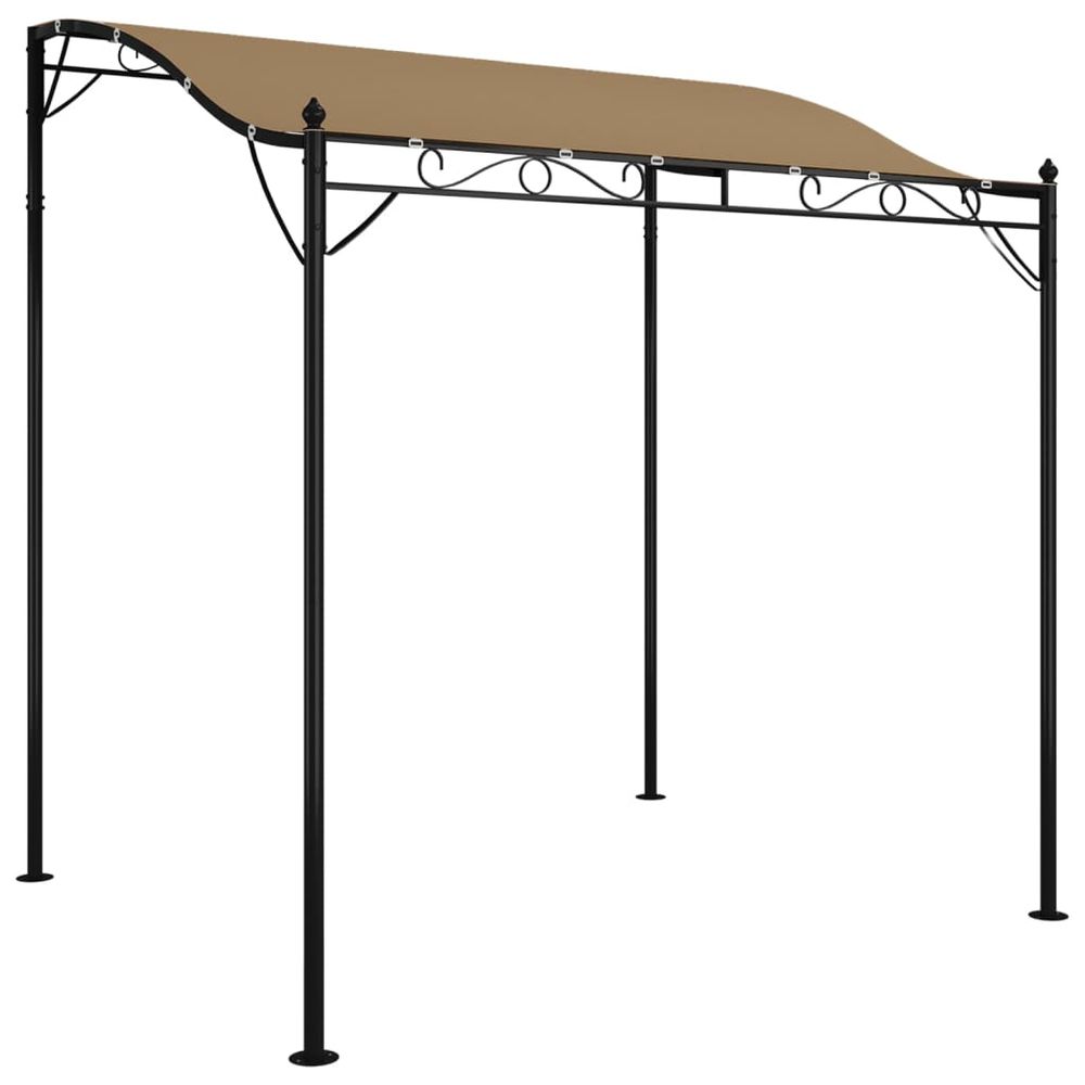 Auvent taupe 2x2,3 m 180 g/m² tissu et acier