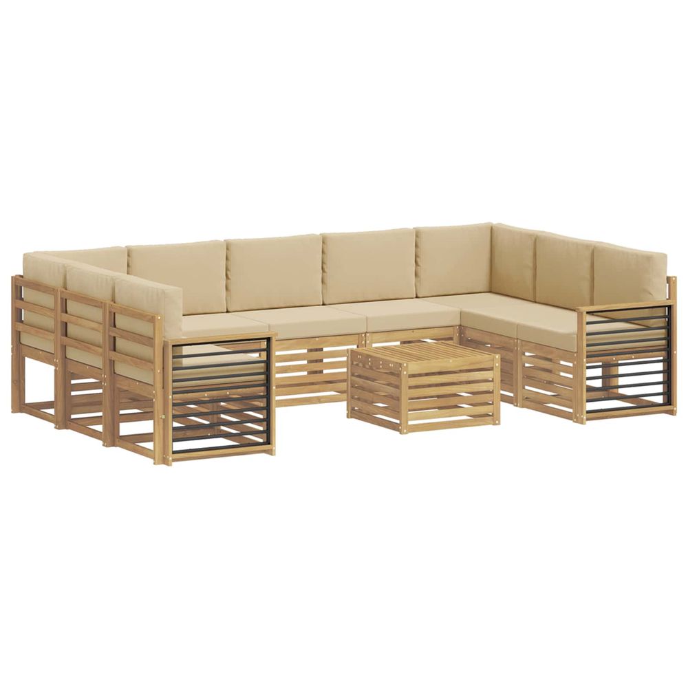Ensemble de canapés d'extérieur 10 pc blanc et beige polyester