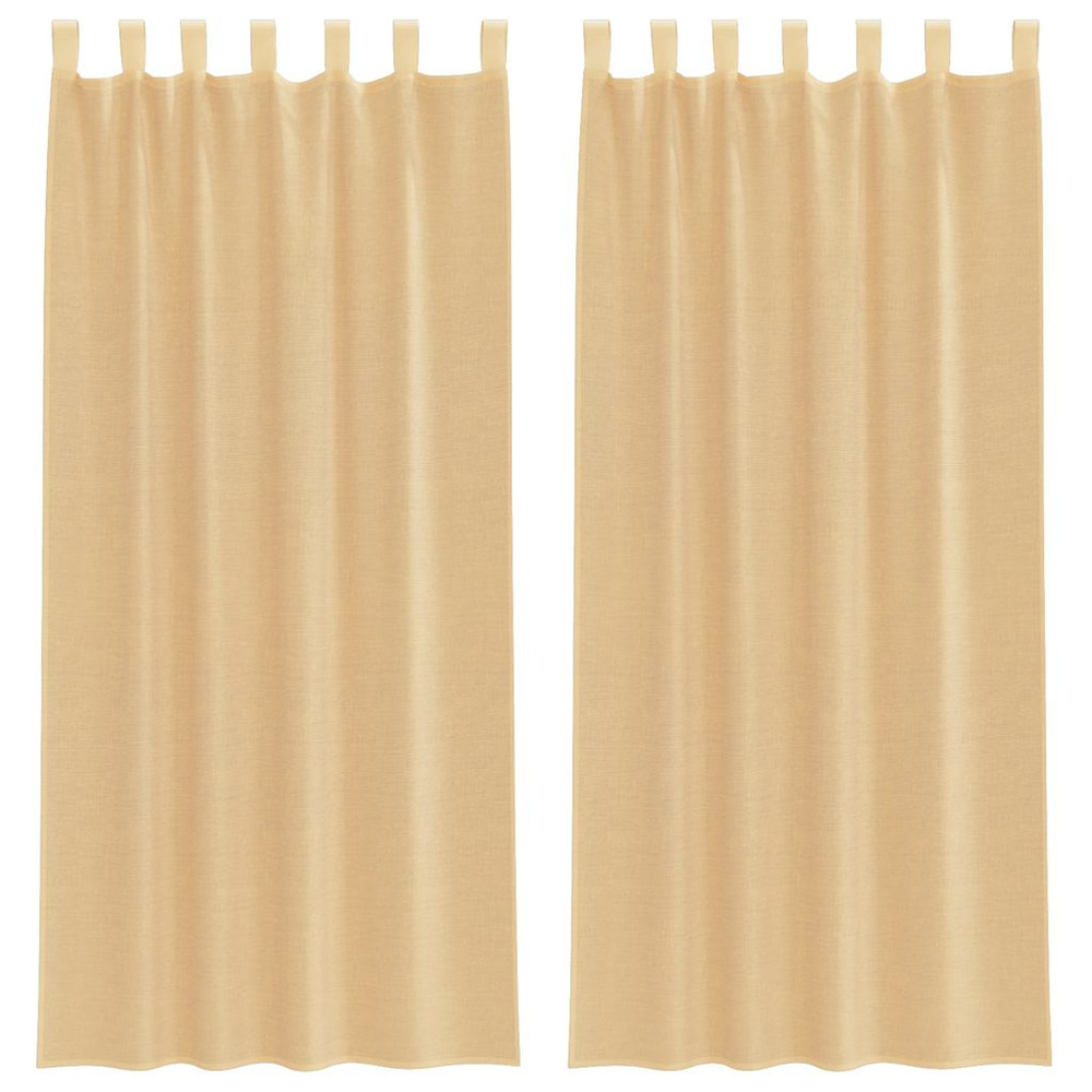 Rideaux en voile avec passe-tringles 2 pcs sable