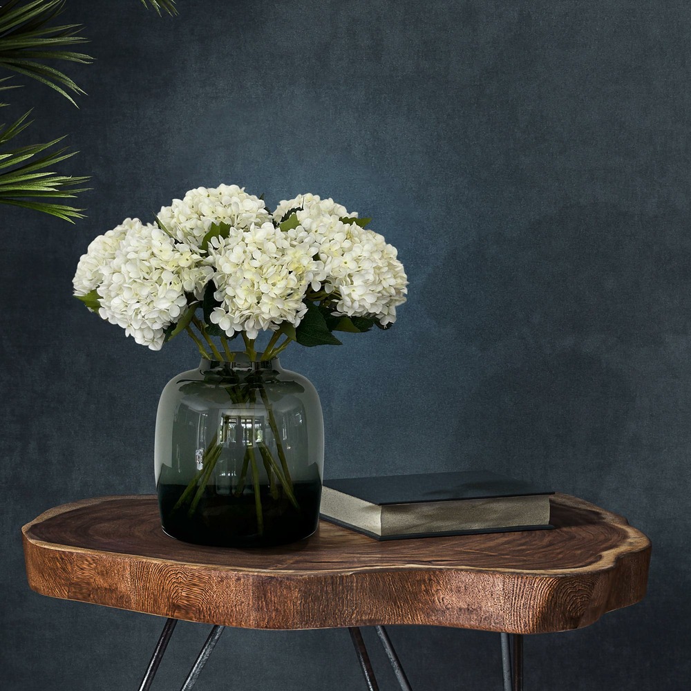 Lot de 8 - fleurs artificielles solo - hydrangea flower - h52 cm