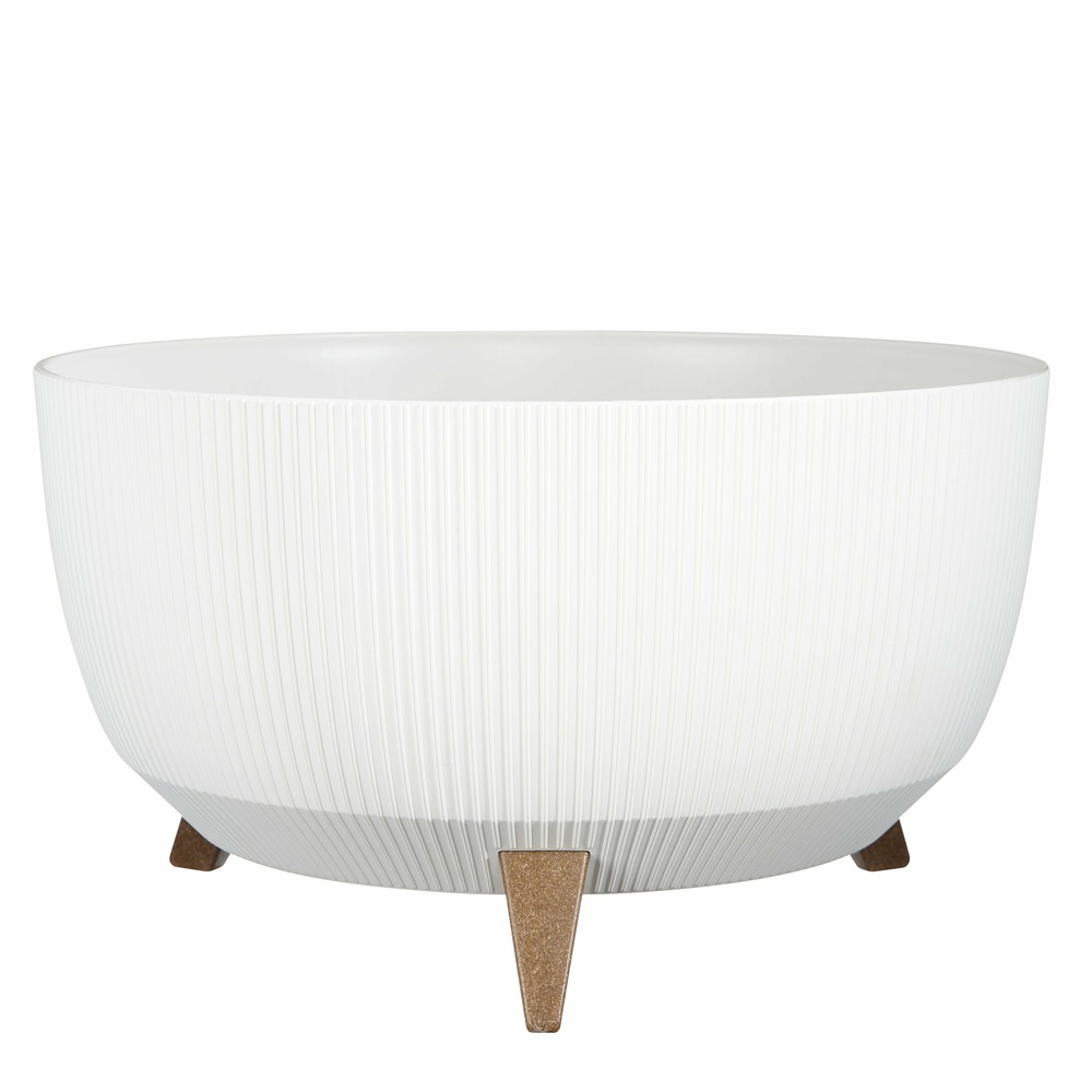 Mica decorations - cache-pot avec pieds en plastique recyclé blanc d47