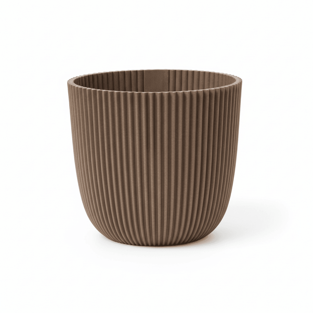 Pot de fleurs taupe chaud - d.17cm