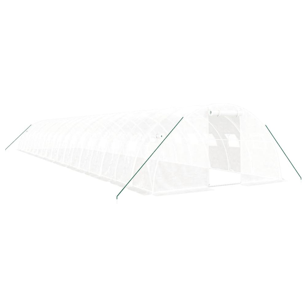 Serre avec cadre en acier blanc 72 m² 18x4x2 m