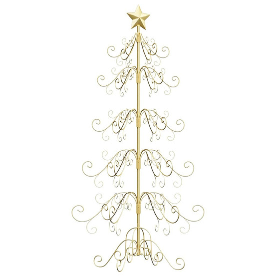 Arbre de noël en métal doré 150 cm acier peint par poudre