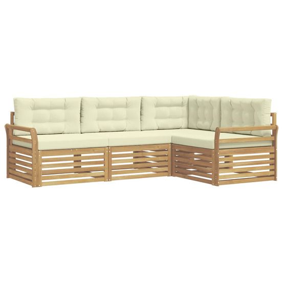 Ensemble de canapés d'extérieur 4 pc blanc et crème polyester