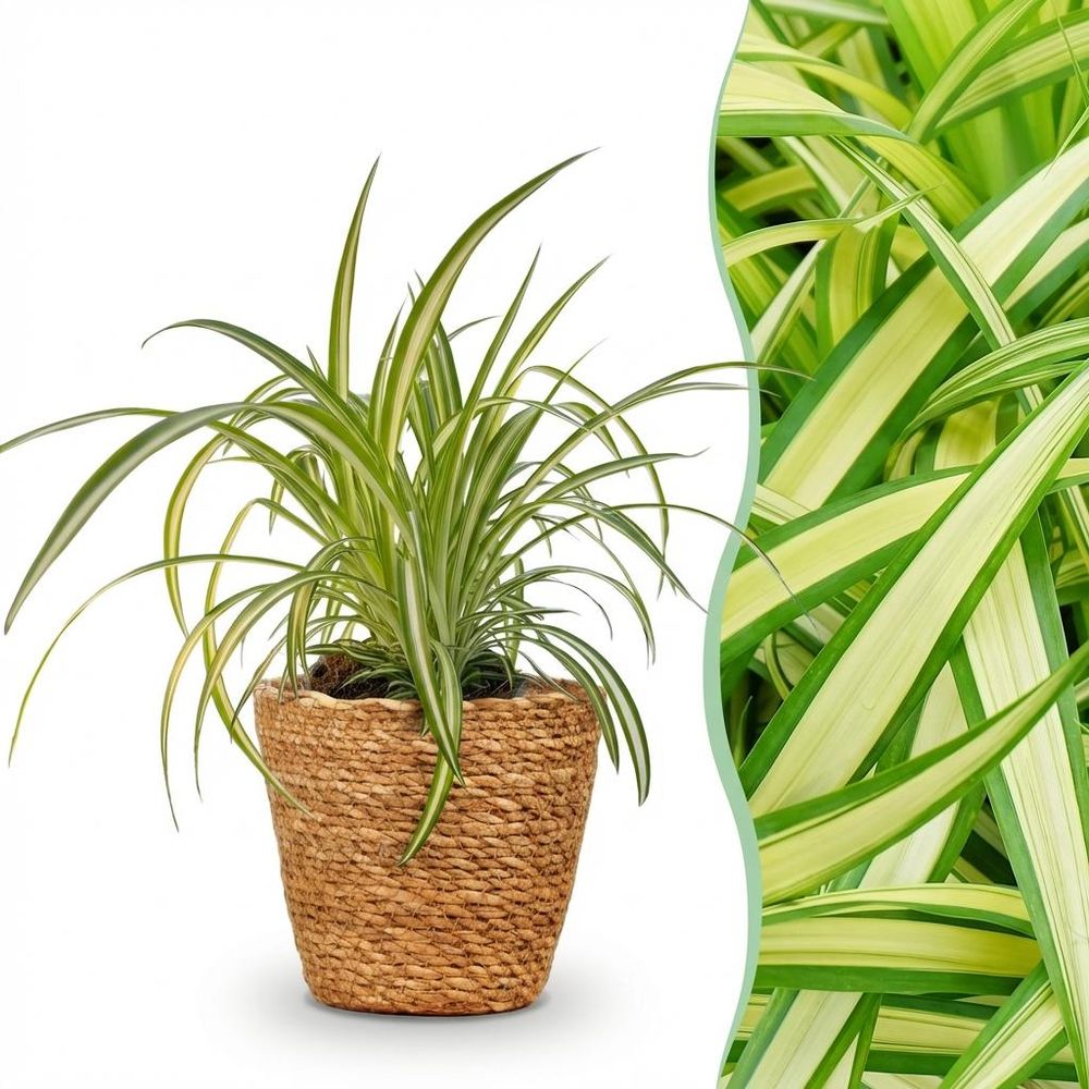 Chlorophytum comosum variegatum - pet-friendly - plante araignée - pot de 12cm - hauteur 20-30cm - plantes d'intérieur