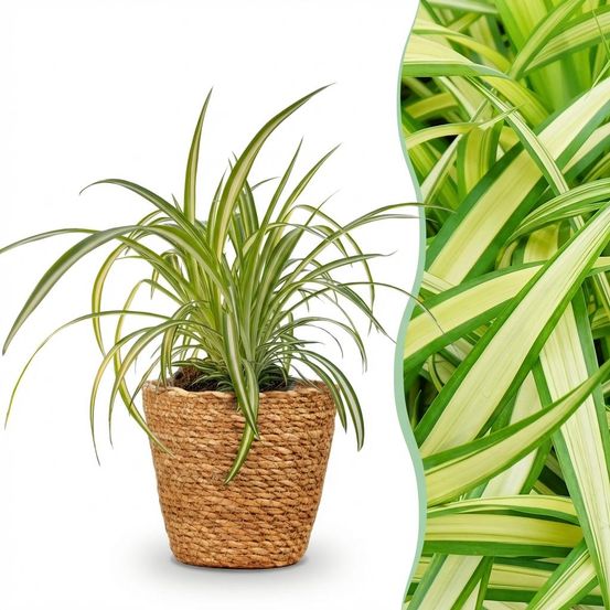 Chlorophytum comosum variegatum - pet-friendly - plante araignée - pot de 12cm - hauteur 20-30cm - plantes d'intérieur