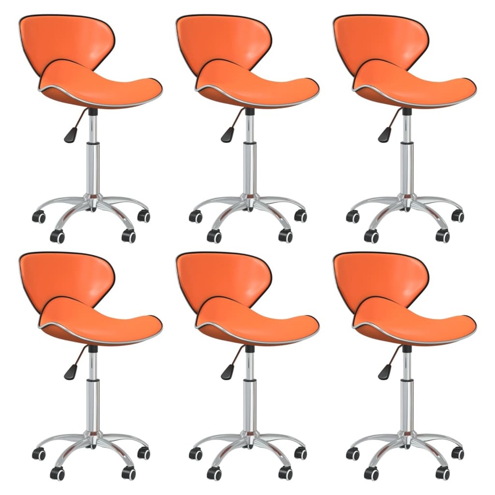 Chaises pivotantes de salle à manger 6 pcs orange similicuir