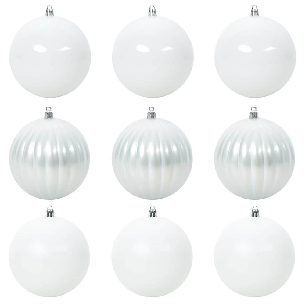 Ensemble de boules de noël xl 9 pc blanc ø 15 cm plastique