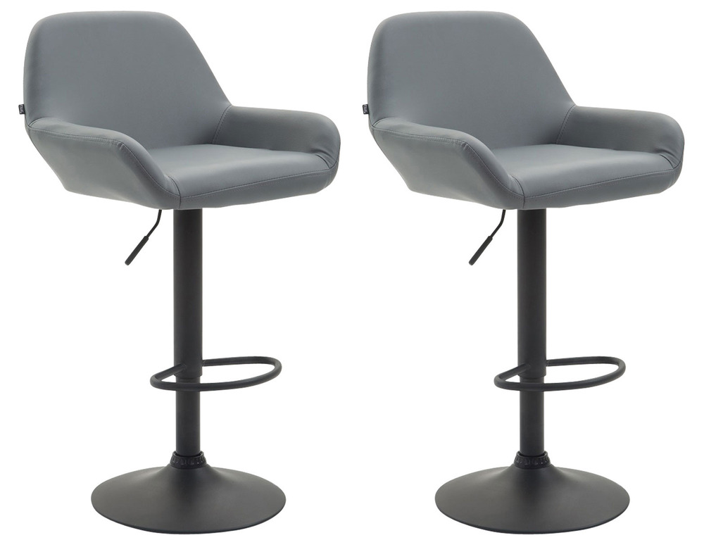 Lot de 2 tabourets de bar braga simili cuir noir