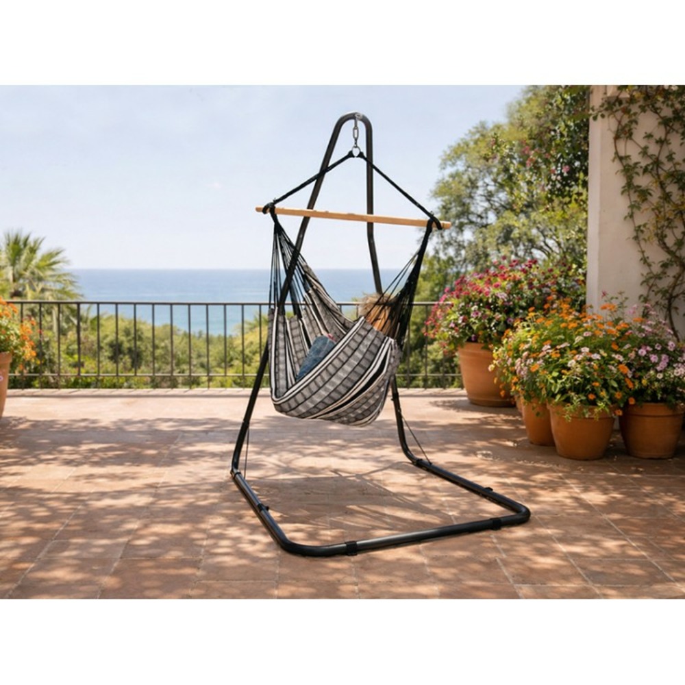 Hamac chaise poligono noir xl support soledad