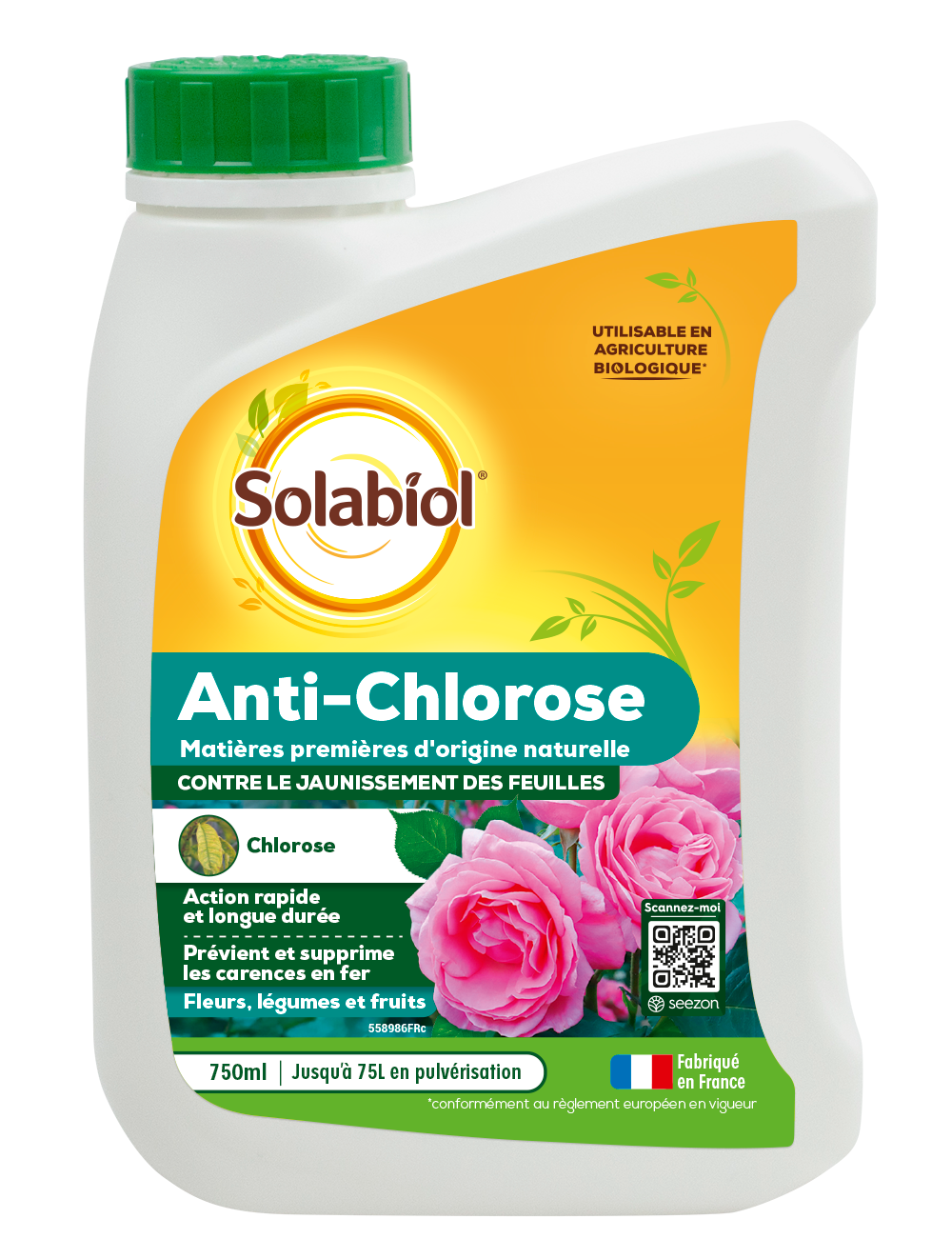 Solabiol anti chlorose catalfer - 750ml - jusqu'à 75l en pulvérisation - contre le jaunissement des feuilles