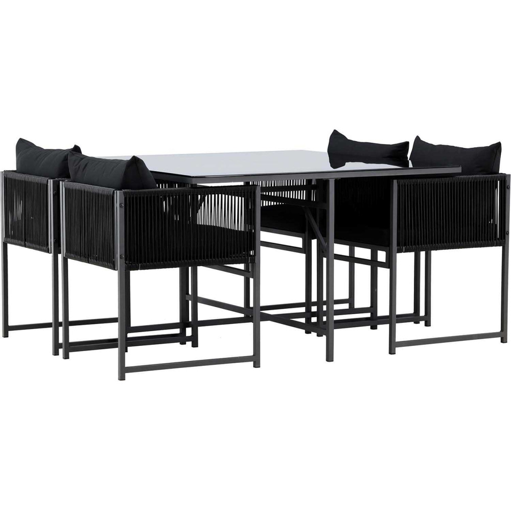 Ensemble 4 chaises et table de jardin noto