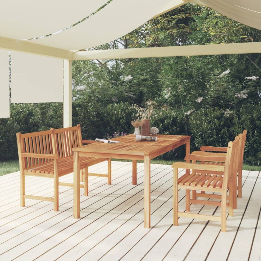 Ensemble à manger de jardin 4 pcs bois de teck massif