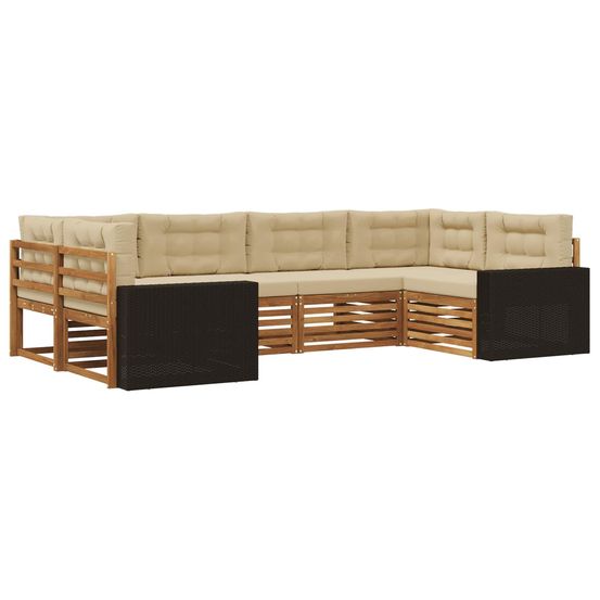 Ensemble de canapés d'extérieur 6 pc naturel et beige