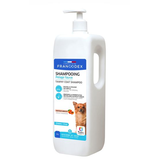 Shampoing spécial pelages fauves senteur abricot 1 litre pour chien