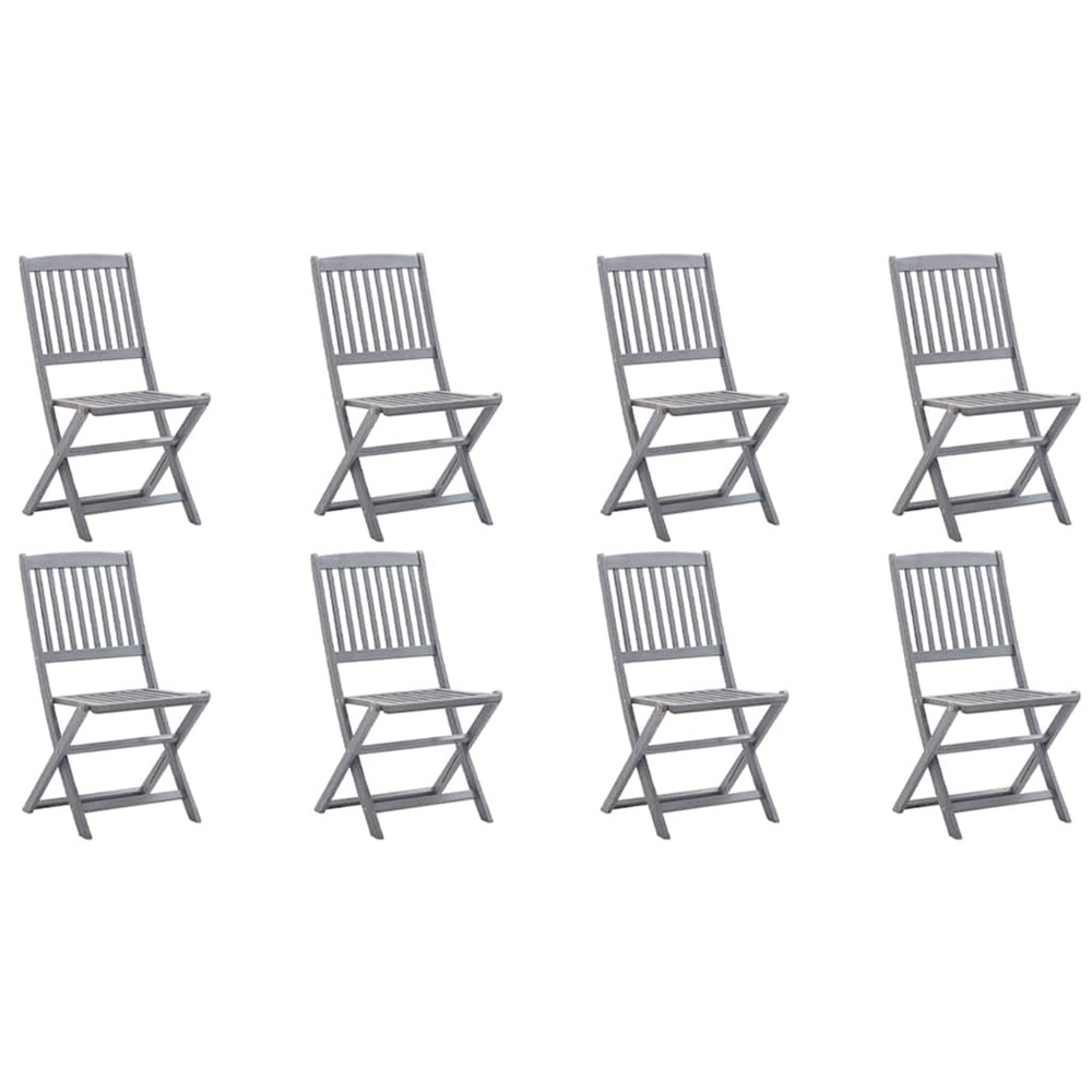 Chaises pliables d'extérieur lot de 8 bois d'acacia solide