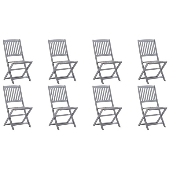 Chaises pliables d'extérieur lot de 8 bois d'acacia solide