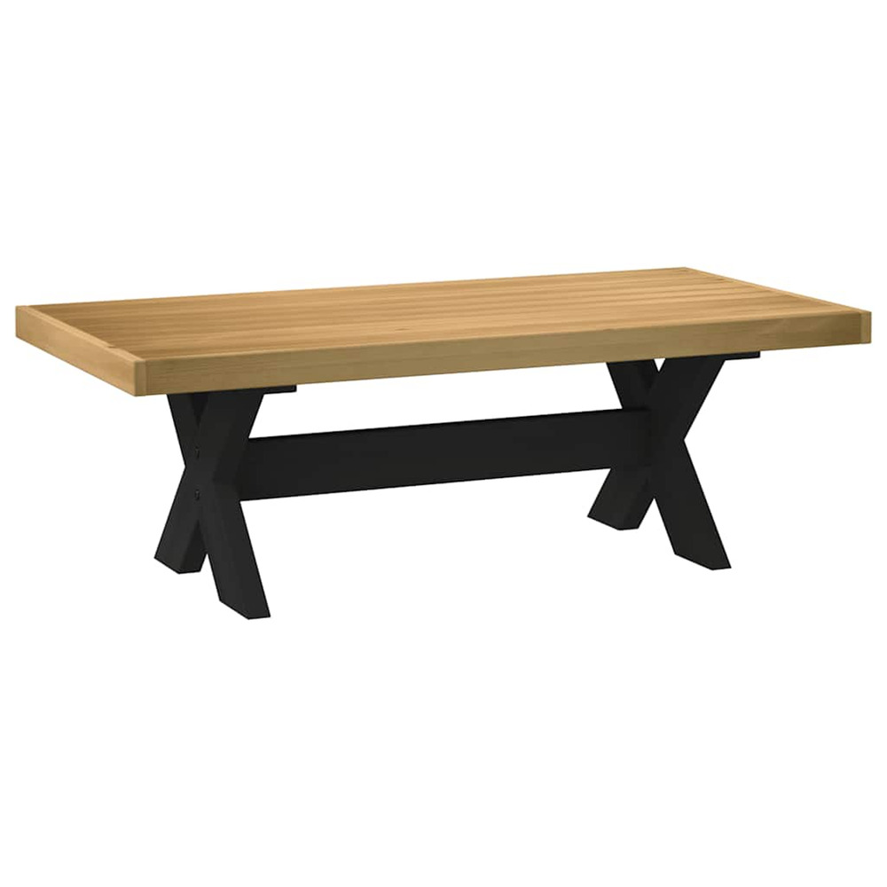Table basse noain pieds en forme de x 120x60x40 cm massif pin