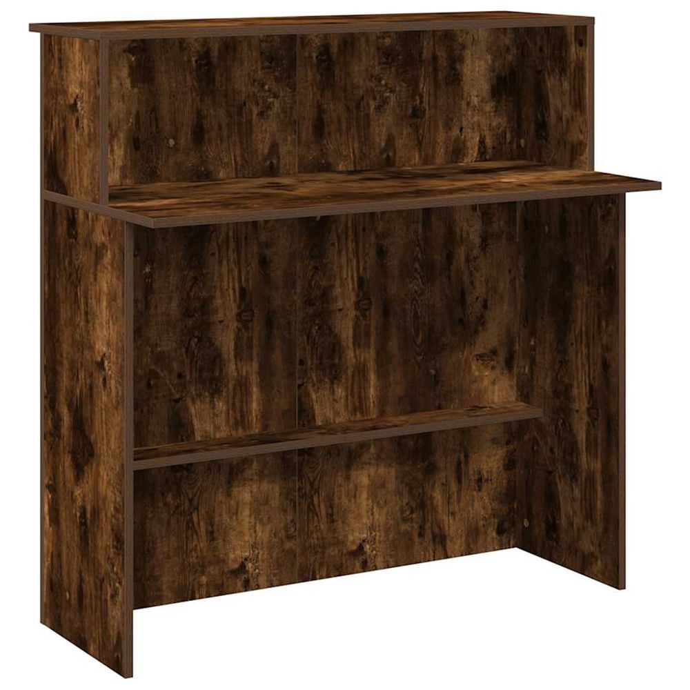 Bureau de réception chêne fumé 100x50x103,5cm bois d'ingénierie