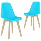 Chaises de salle à manger 2 pcs bleu plastique