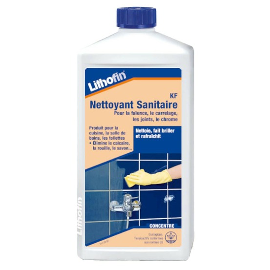Lithofin kf nettoyant sanitaire 1 l - nettoyant carrelage spécial salle de bains